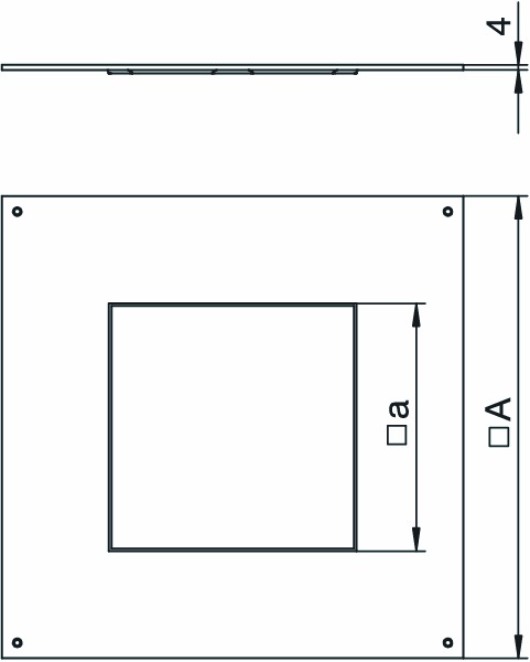 Montagedeckel ST quadrat trocken 282x282mm 4mm