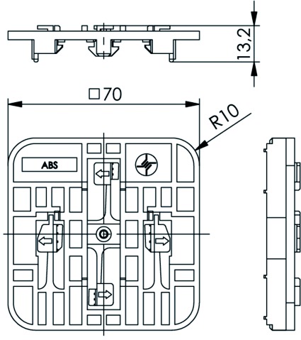 Hutschienenadapter TS35 ger Kst