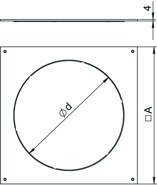 Montagedeckel ST rnd trocken 383x383mm 4mm