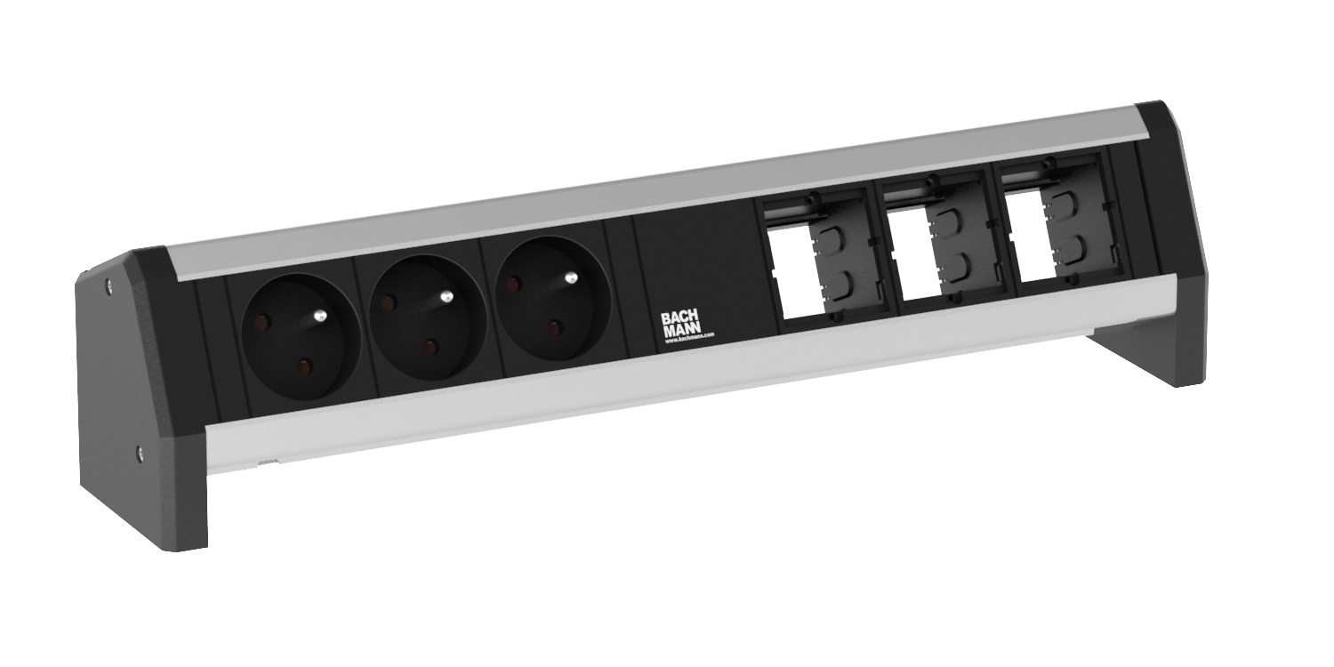 Steckdosenleiste 3f sw DESK 35° IP20