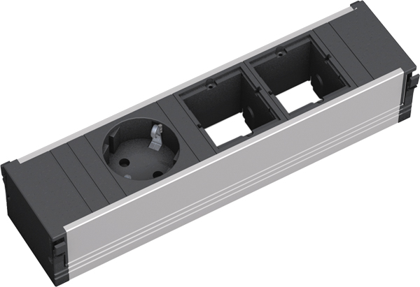 Steckdosenleiste 1/2f sw CONI 0,1m 35° IP20 1,5qmm