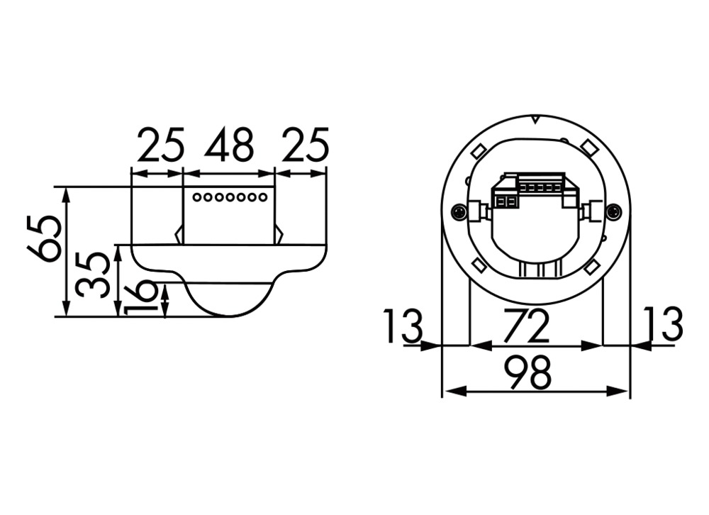 Präsenzmelder UP 360° 110-240V rws glz IP20