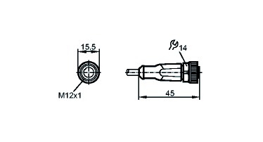 Sensor-Aktorkabel 5p 5m M12 Female ger fr.Ende Polyurethan (PUR) hfr