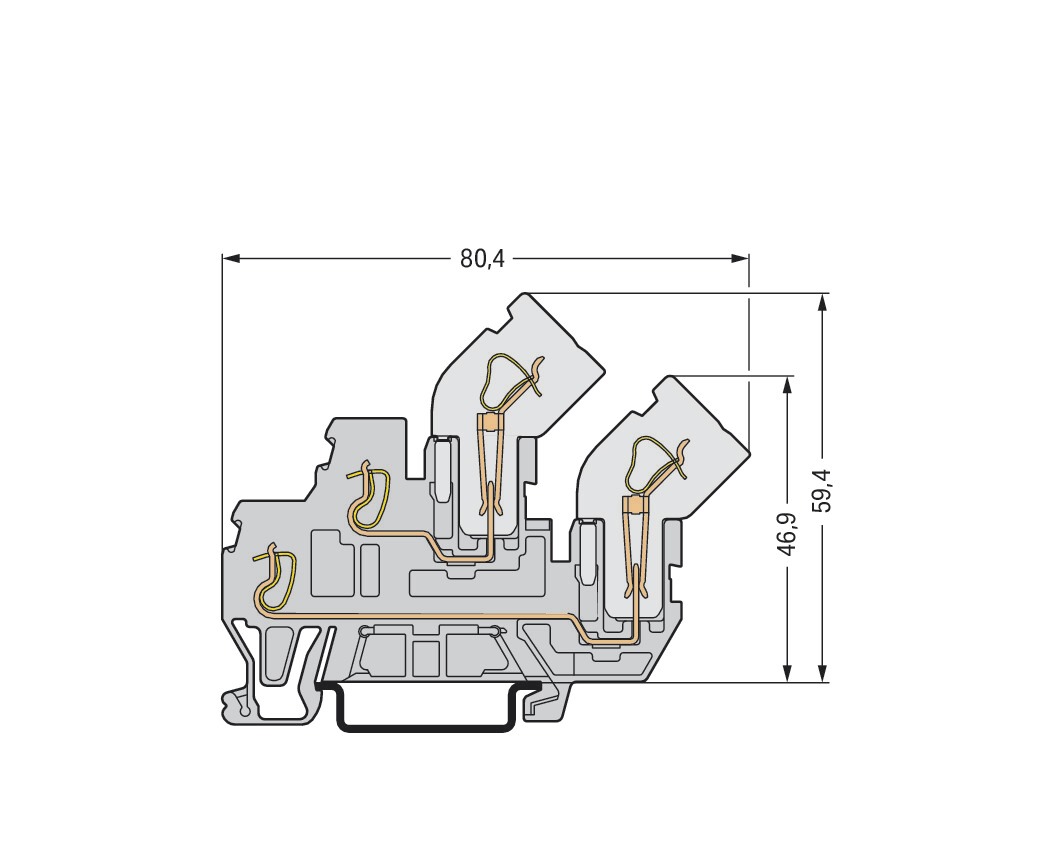 Reihenklemme 0,08-4qmm Serie 870 1Etage 2kl gr 16A Hutschiene TH35