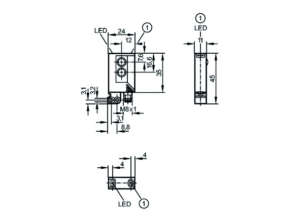 Lichttaster DC, PNP, Hell-/Dunkelsch