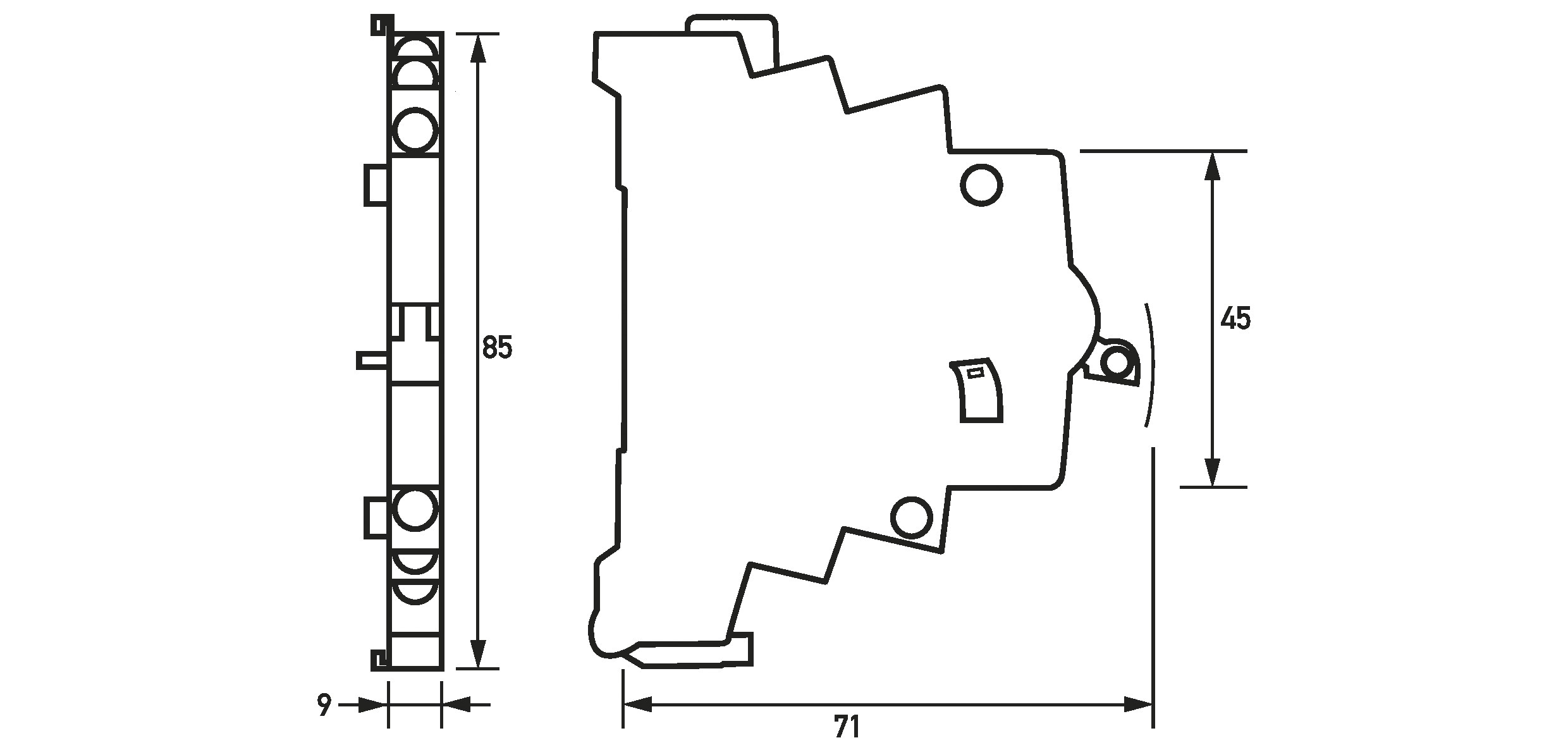 Hilfsschalter 1W Leitungsschutzschalt 4,8A 230V 0,5TE