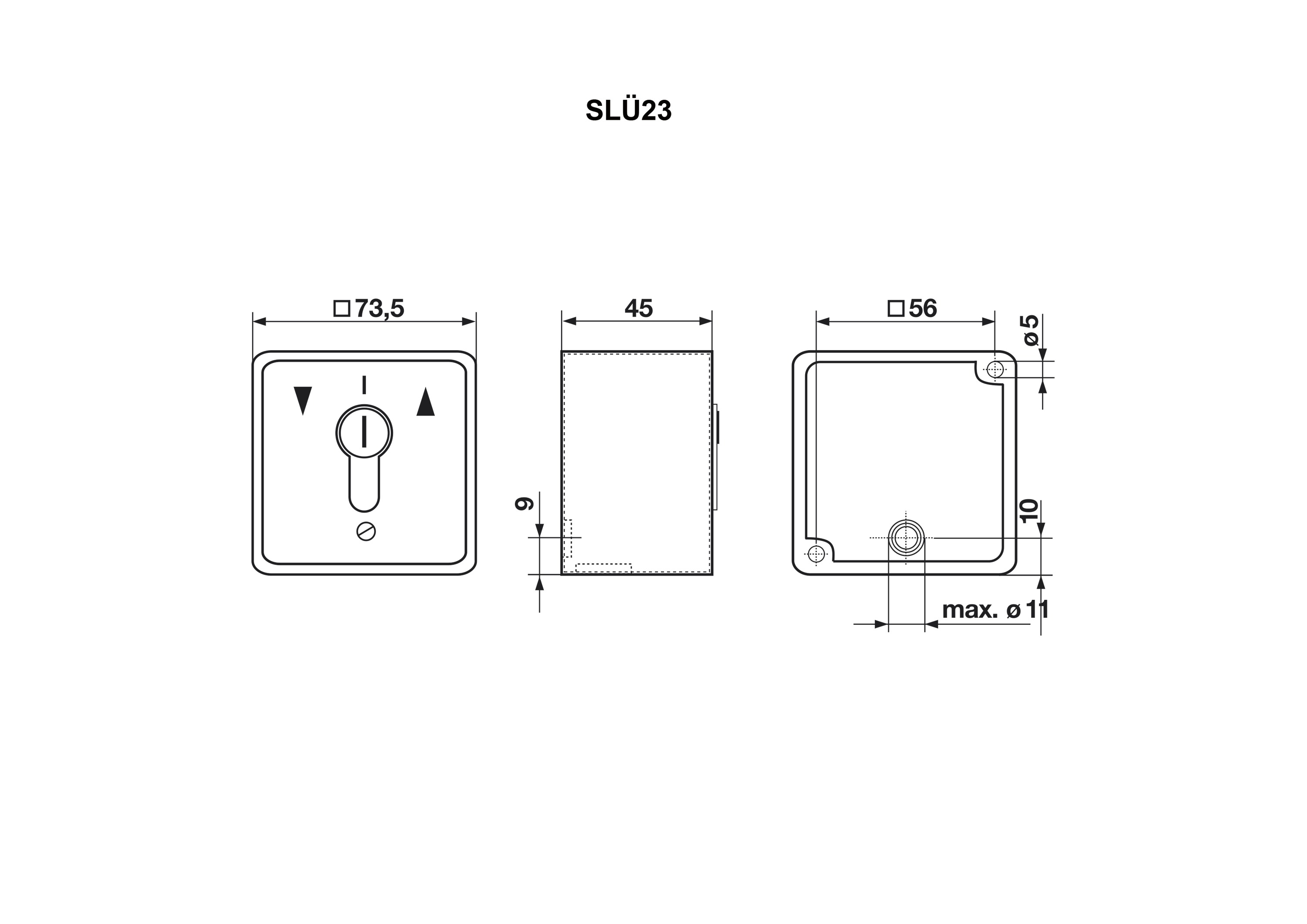 Schlüsseltaster-Modul alu IP54 mt 2S AP