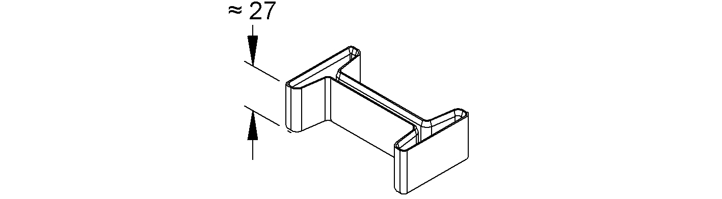 Endkappe Kst I-Profil 27x25mm ge