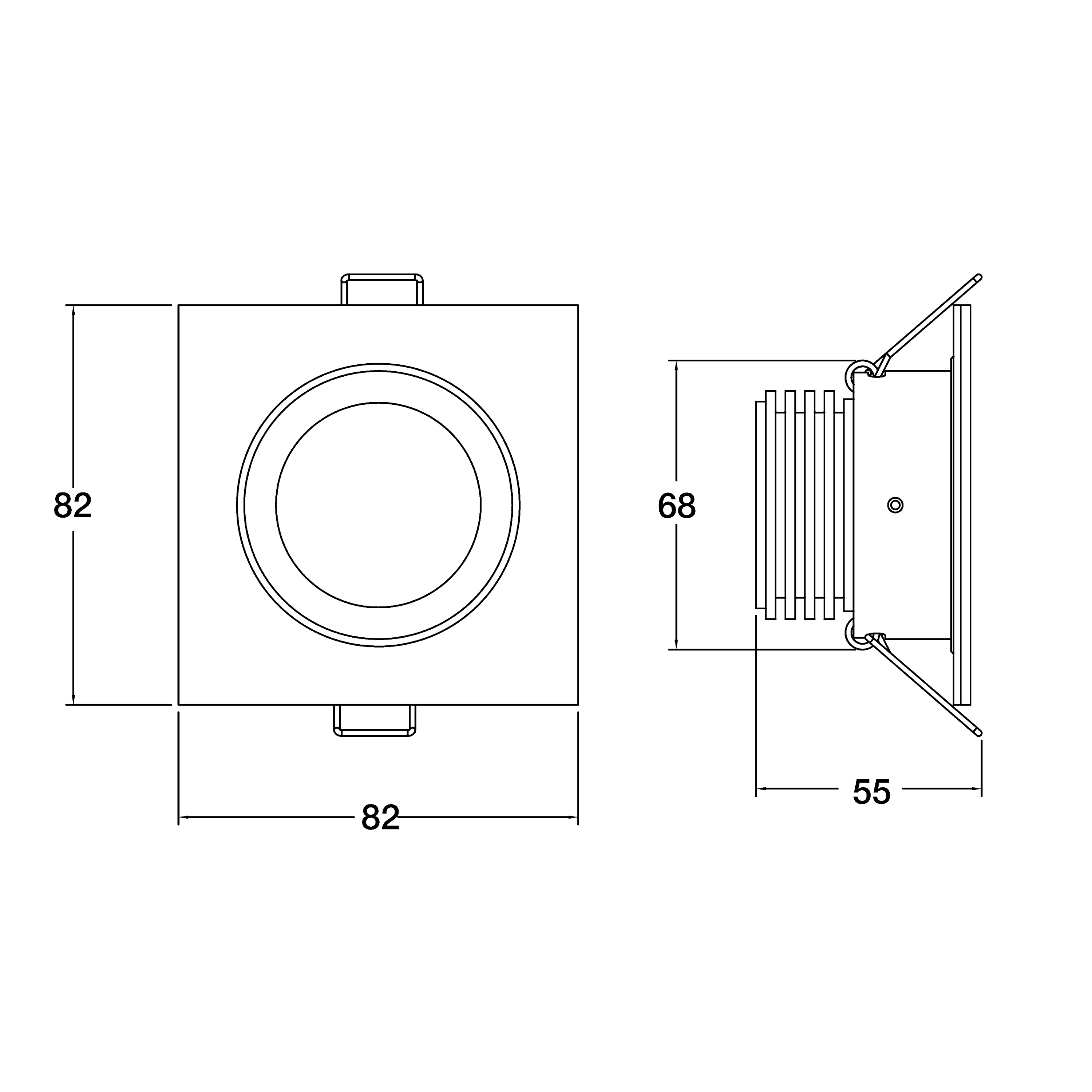 LED-Einbaustrahler 8W TULKA 2700K 738lm Konv 1LED Edst IP55 mt mediumstrahlend