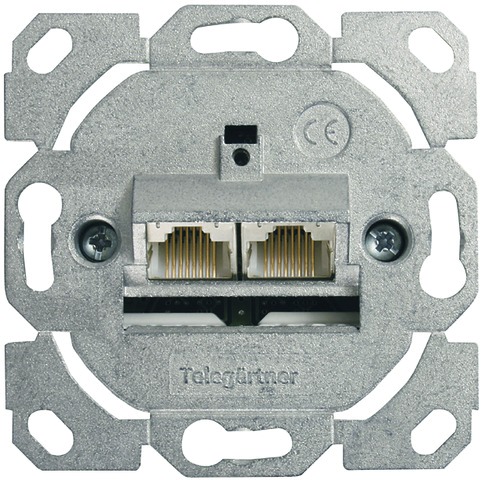 Anschlussdose Cat6A 2xRJ45 Kanaleinb LSA schräg