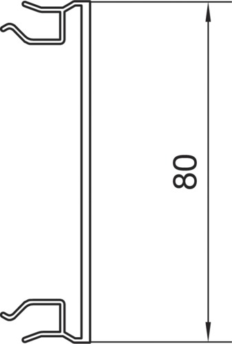 Oberteil GEB-K Kst lgr 80x2000mm unbeh glatt RAL7035