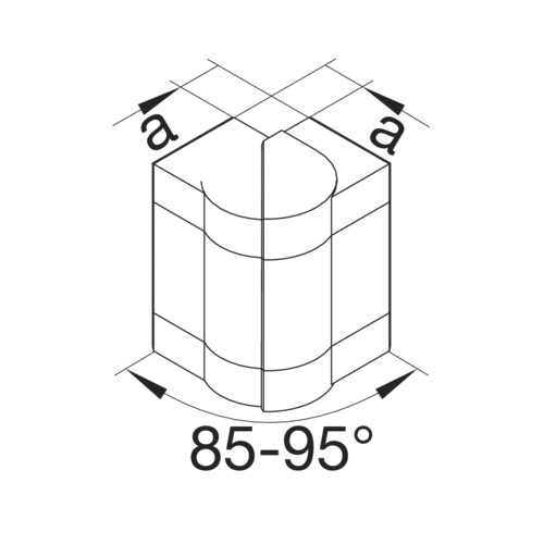 Außeneck GEB-K 68x130mm HFT 85-95° Kst lgr RAL7035 hfr unbeh