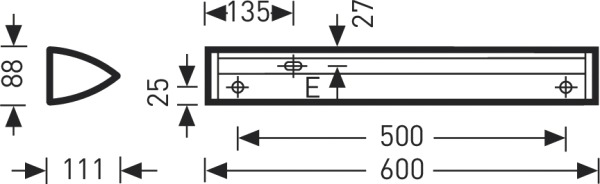 LED-Spiegelleuchte 11W 3000K 1100lm ws Konv IP40 600x88x111mm