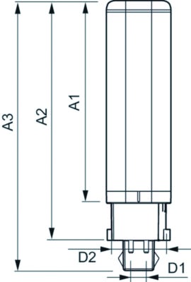 LED-Röhrenlampe G24q-2 CorePro 6,5W ws F 3000K 650lm opal 120° AC Ø28,4x163mm