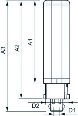 LED-Röhrenlampe G24q-2 CorePro 6,5W ws F 4000K 700lm opal 120° AC Ø28,4x163mm