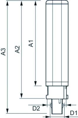 LED-Röhrenlampe G24d-3 CorePro 8,5W ws F 3000K 950lm opal 120° AC Ø28,4x170mm