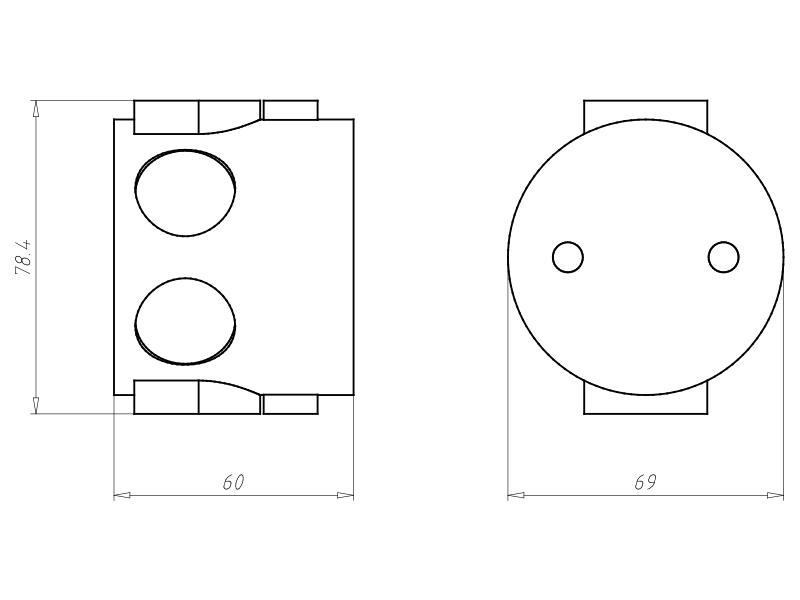 BSdose E120 UP Ø60x60mm Kst rnd IP2X Brandschutzdose