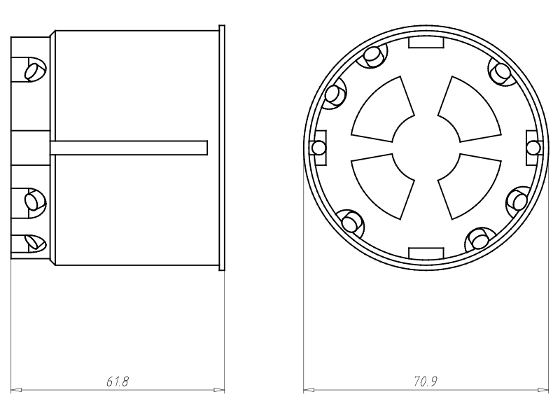 BSdose E90 HW Ø68x62mm Kst IP00 rnd Brandschutzdose Ger/VerbDose/kast