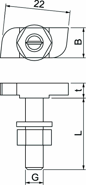 Hammerkopfschraube 10,1mm M6x25mm ST Zn/AluLam Geeignet für Montageschiene