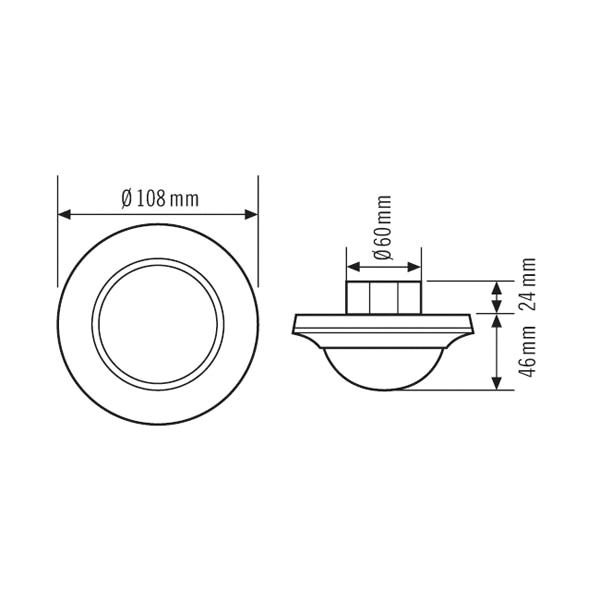 Bewegungsmelder UP 180-36 Compact 230V rws mt IP20 Fernbedienbar 2300W