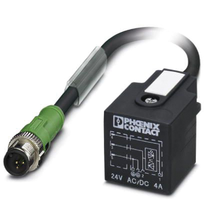 Sensor-Aktorkabel 3p 1,5m Ventil A Male abgew M12 Polyurethan (PUR) m.LED-Anz