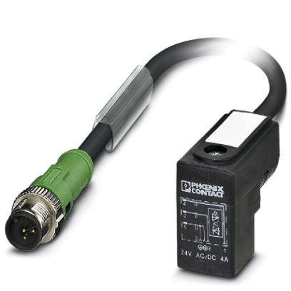 Sensor-Aktorkabel 3p 3m Ventil C Male abgew M12 Polyurethan (PUR) m.LED-Anz
