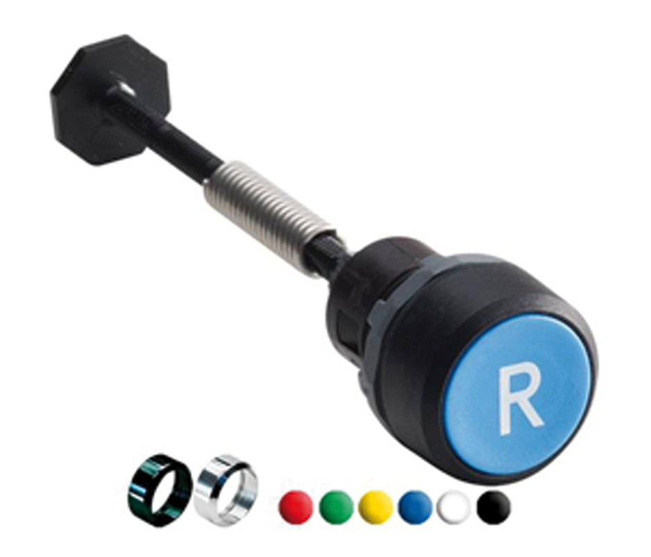 Drucktaster Front 1f rt Ø22mm rnd IP66 Tastend