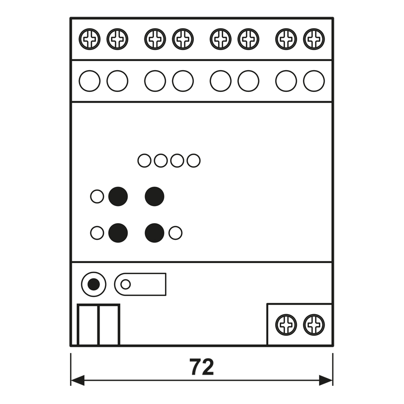 Jalousieaktor KNX REG 2f 6A Handbedien Vor Ort-/Handbedienung