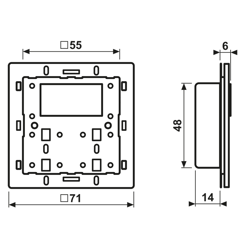 Raumtemperaturregler UP KNX m.Display Bedienelement Mit Vor-Ort Bedienung