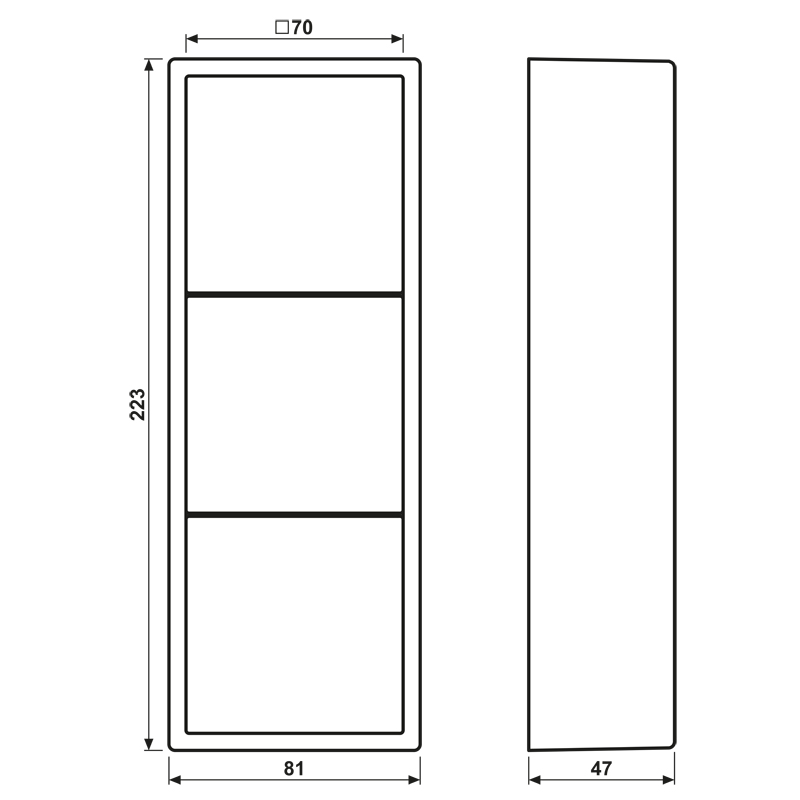 Gehäuse AP 3f Kst alu LS / LS CUBE mt AP-Geh