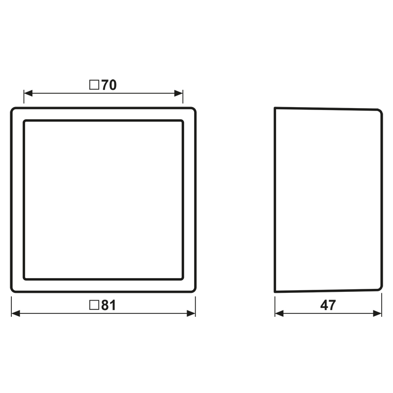 Gehäuse AP 1f Kst aws LS / LS CUBE glz AP-Geh