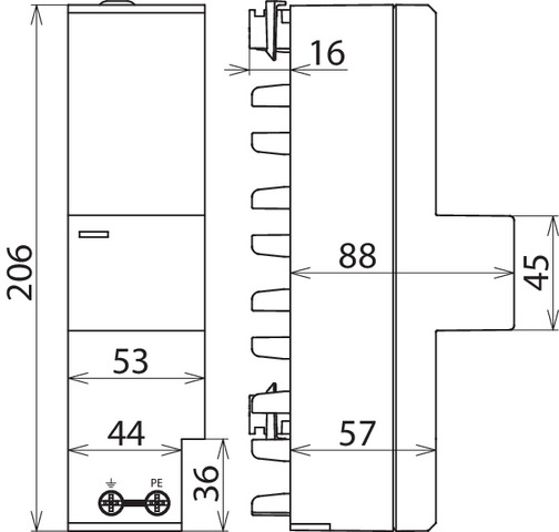 Kombi-Ableiter Sammelsch DEHNshield ZP TN-S TT 4p Netzform TN-S 230VAC 3TE opt