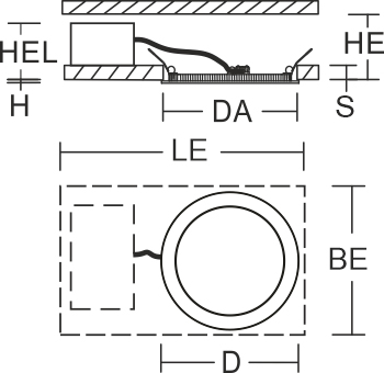 LED-Einbaustrahler 22W ToledoFlat 4000K 2250lm Konv 1LED Alu IP54 ws mt