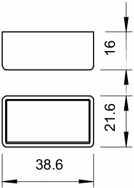 Endkappe Kst C-Profil 16x38,6mm or