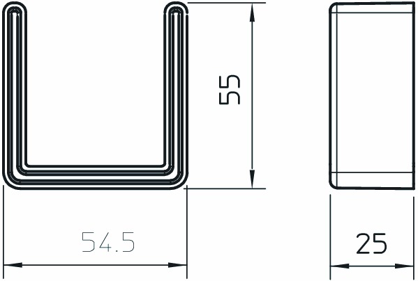 Endkappe Kst US 5-Serie U-Profil or 54,5x25mm