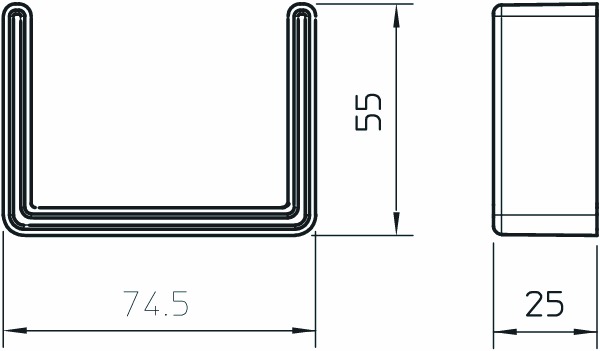 Endkappe Kst US 7K-Serie U-Profil or 74,5x25mm