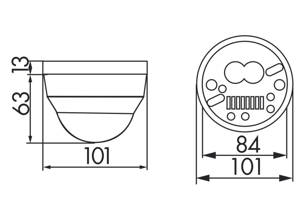 Präsenzmelder AP 360° 110-240V rws glz IP44