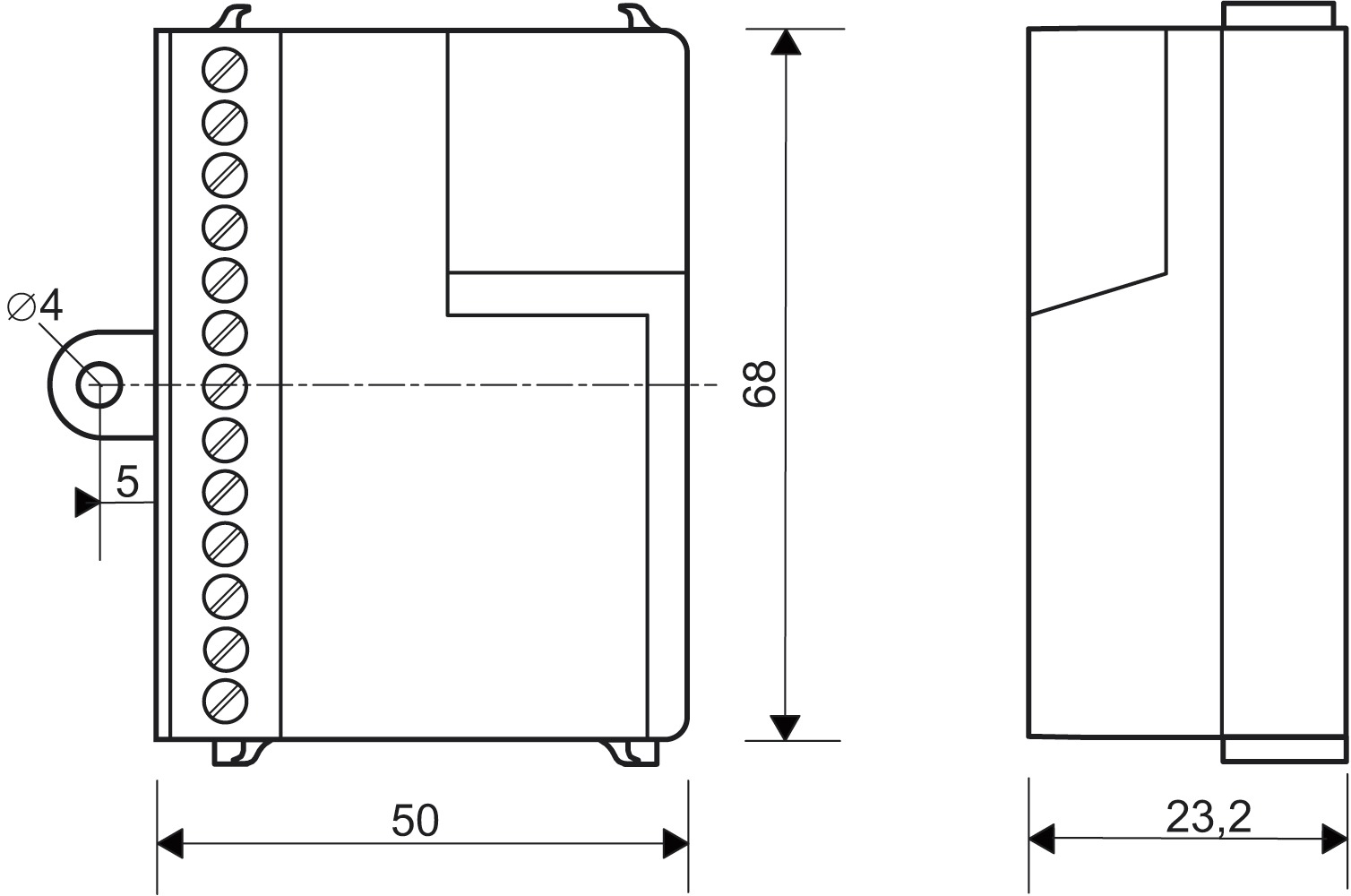 Ruftastenmodul Bus sw 50x68x24mm