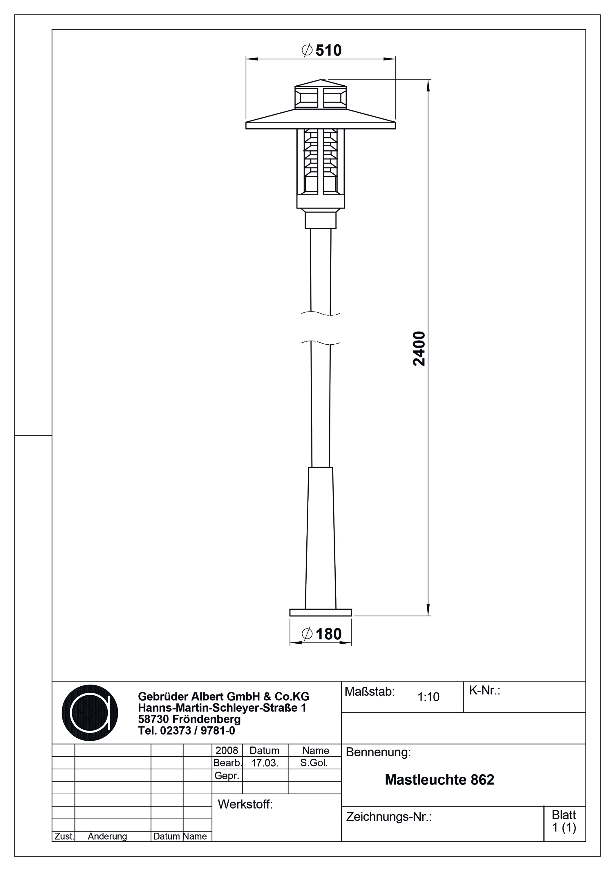 LED-Aufsatzleuchte 25W 3000K 2100lm sw Konv Alu elektr.Trafo Kst_tr IP54