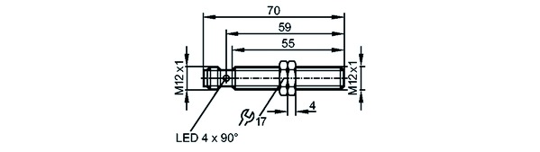 Induktivsensor 10-36V Zylinder_Gew IP68 M12 bündig MS