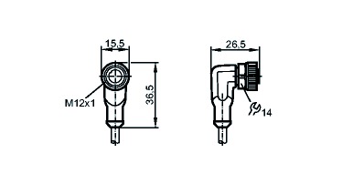 Sensor-Aktorkabel 5p 10m M12 Female hfr abgew fr.Ende Polyurethan (PUR)