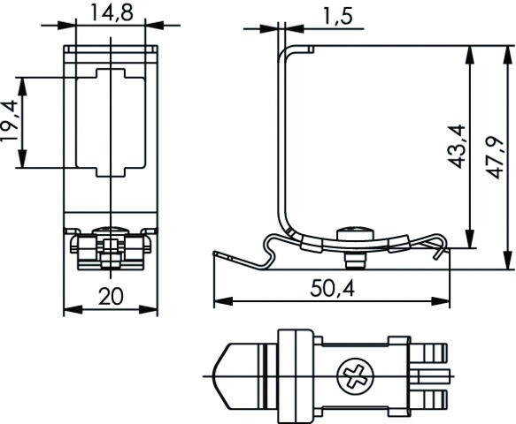 Hutschienenadapter TS35 ger Metall | 3919882 