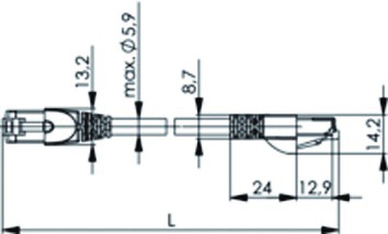 Patchkabel Cat6A 0,5m gr S/FTP RJ45 AWG27