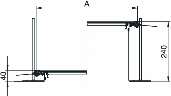 Unterflurkanal offen ST 300x2400mm 40-240mm