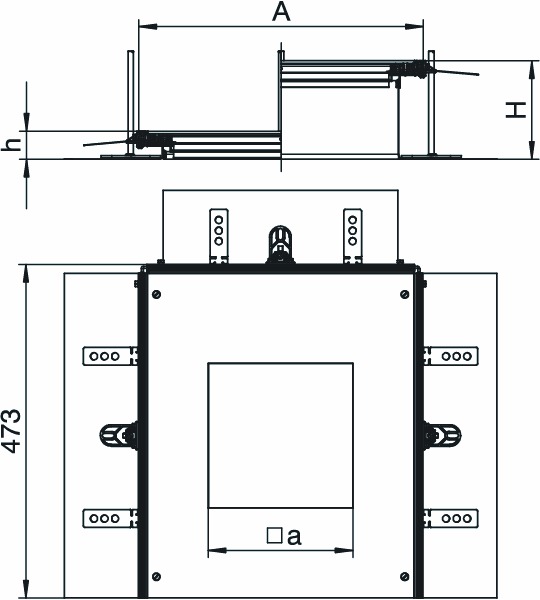 Anbaueinheit ST quadrat 460x400mm 4f trocken