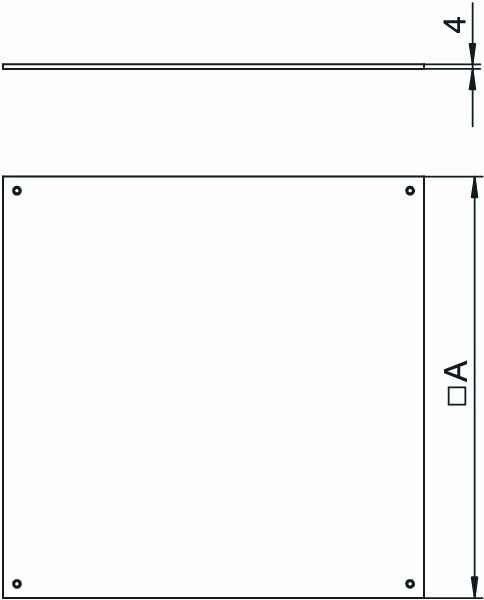 Montagedeckel ST trocken 282x282mm 4mm