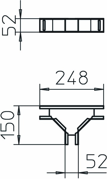 T-Stück Kabelrinne LTS-Serie 50x50mm vz o.Verb horiz