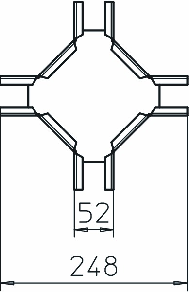 Kreuzstück Kabelrinne LTS-Serie 50x50mm o.Verb