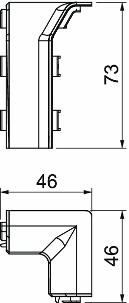 Universaleck GEB-K sym SL 20x70mm 90 Kst rws RAL9010