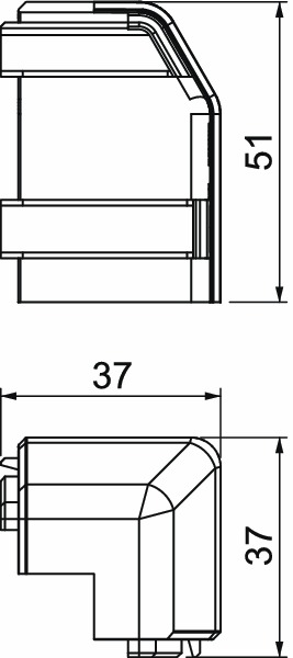 Außeneck LF-K 20x20mm SL 90° rws RAL9010 HFT Kst